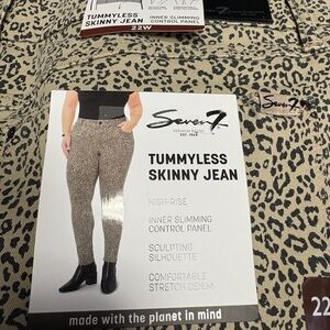 Seven7 Tummyless Skinny Jean - Black and Tan